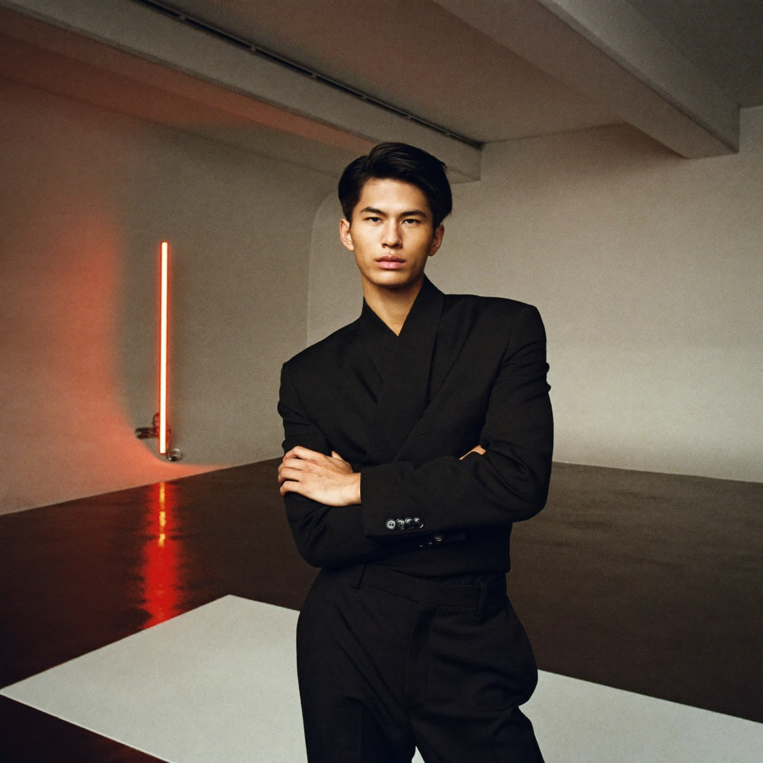 Creative director portrait in a restrained architectural interior